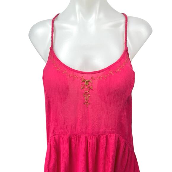 Free People Intimately Pink Paisley Embroidered Sleeveless Tunic Dress Size XS - Picture 3 of 6